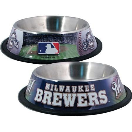 Milwaukee Brewers Stainless Dog Bowl