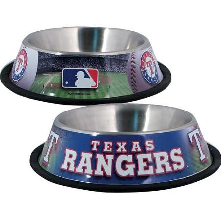 Texas Rangers Stainless Dog Bowl