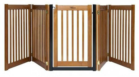 Walk Through 5 Panel Free Standing Pet Gate - Artisan Bronze
