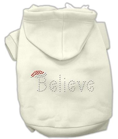 Believe Christmas Hoodie for Dogs Cream-Extra Large
