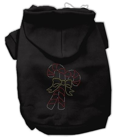 Candy Cane Dog Hoodie Black-XXX Large