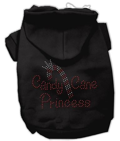 Candy Cane Princess Dog Hoodie Black-Large