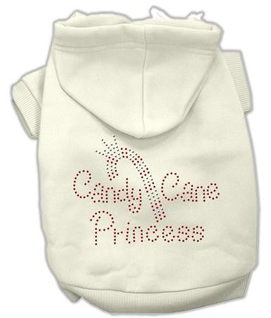 Candy Cane Princess Dog Hoodie Cream-Large