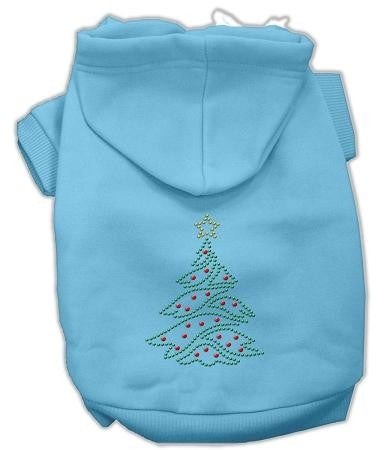 Christmas Tree Dog Hoodie Baby Blue-Large