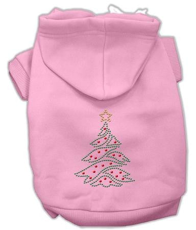 Christmas Tree Dog Hoodie Pink-Small