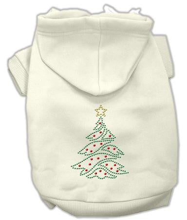 Christmas Tree Dog Hoodie Cream-Extra Large