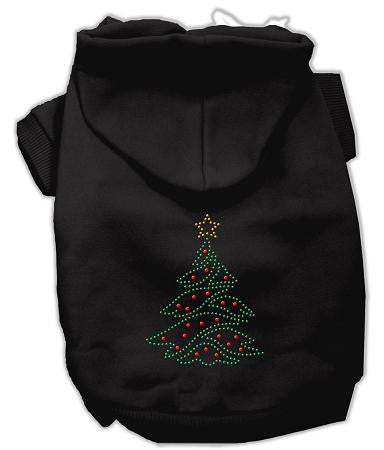 Christmas Tree Dog Hoodie Black-XX Large