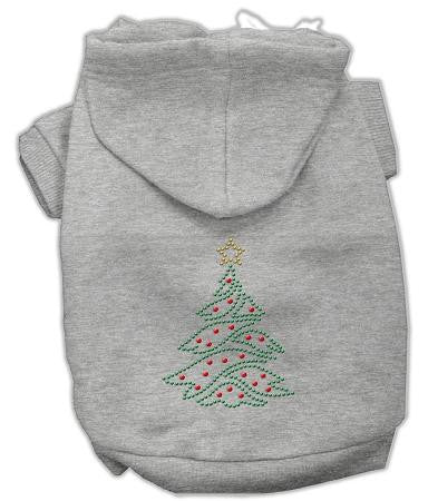 Christmas Tree Dog Hoodie Grey-XXX Large