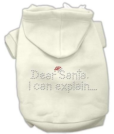 Dear Santa I Can Explain Dog Hoodie Cream-Large