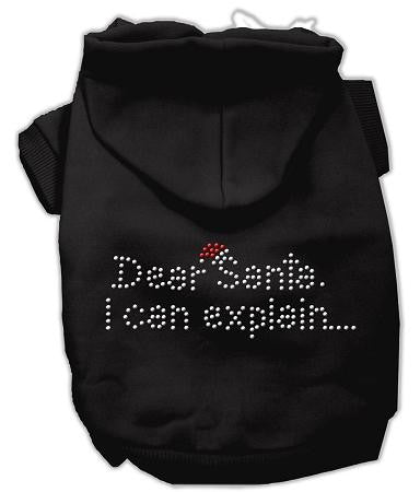 Dear Santa I Can Explain Dog Hoodie Black-XXX Large