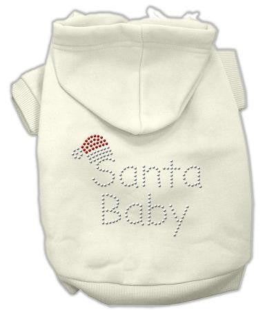 Santa Baby Dog Hoodie Cream-Large