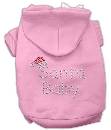 Santa Baby Dog Hoodie Pink-Extra Small