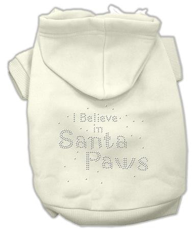 I Believe in Santa Paws Dog Hoodie Cream-Extra Large