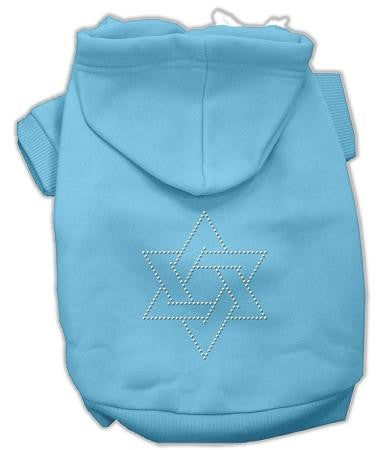 Star of David Dog Hoodie Baby Blue-Small