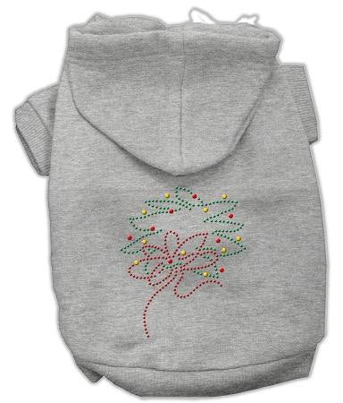 Christmas Wreath Dog Hoodie Grey-Large