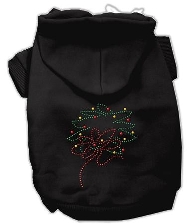 Christmas Wreath Dog Hoodie Black-Small