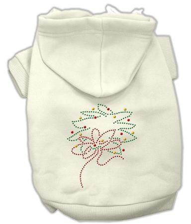 Christmas Wreath Dog Hoodie Cream-XX Large