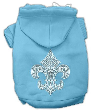 Holiday Fleur de lis Dog Hoodie Baby Blue-Medium