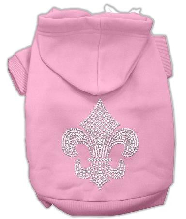 Holiday Fleur de lis Dog Hoodie Pink-XXX Large