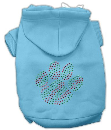 Holiday Paw Dog Hoodie Baby Blue-Small