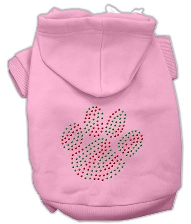 Holiday Paw Dog Hoodie Pink-XX Large