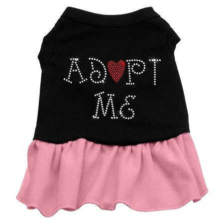 Adopt Me Rhinestone Dog Dress - Pink Lg