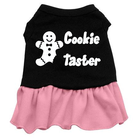 Cookie Taster Dog Dress - Black with Pink-Extra Large