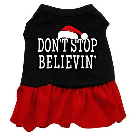 Don't Stop Believin' Dog Dress - Black with Red-Medium