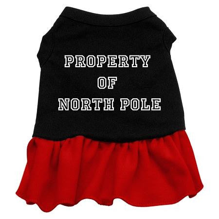 Property of North Pole Dog Dress - Black with Red-Extra Small