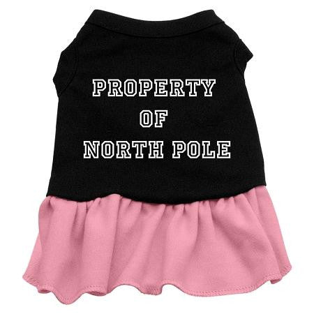 Property of North Pole Dog Dress - Black with Pink-XX Large