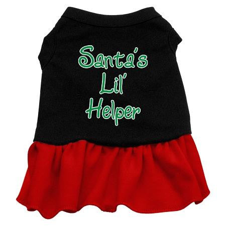 Santa's Lil Helper Dog Dress - Black with Red-XXX Large