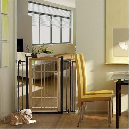 Bamboo One Touch Pet Gate