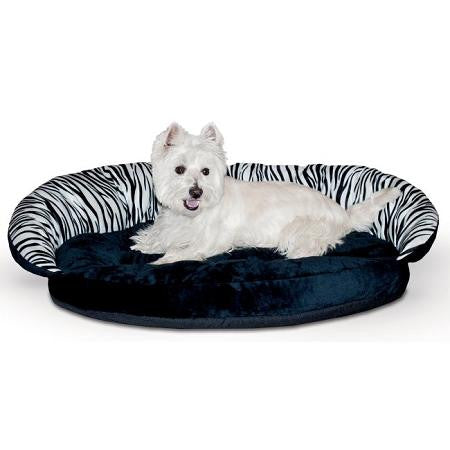 Plush Bolster Sleeper Pet Bed - Zebra