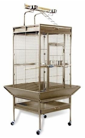 Medium Wrought Iron Select Bird Cage - Jade Green