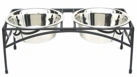 Regal Double Elevated Feeder - Large-Black