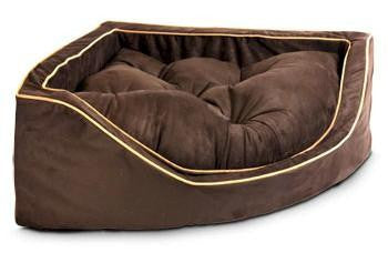 Luxury Corner Pet Bed - Small-Hot Fudge-Cafe
