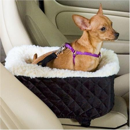 Console Lookout Dog Car Seat - Small-Black Quilt